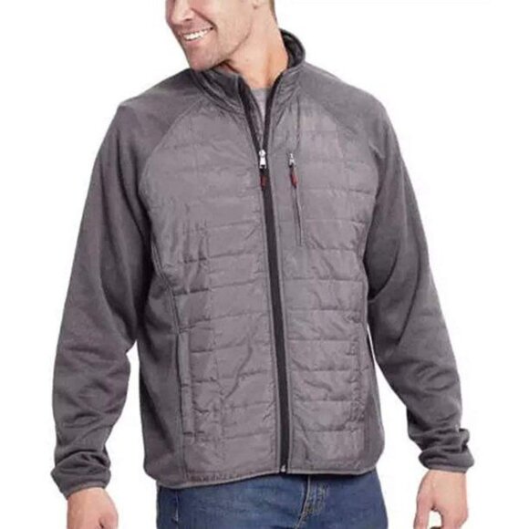 Orvis Mens Mixed Media Quilted Gray Black Full Zip Jacket SZ LG - Picture 13 of 13
